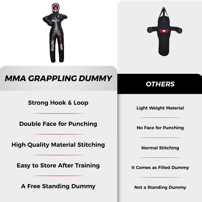 DEFY Challenge Your Fear دمية جيو جيتسو MMA من DEFY فينيل للتدريب على المصارعة كيس ملاكمة جودو فنون القتال (6 أقدام) - Image 5